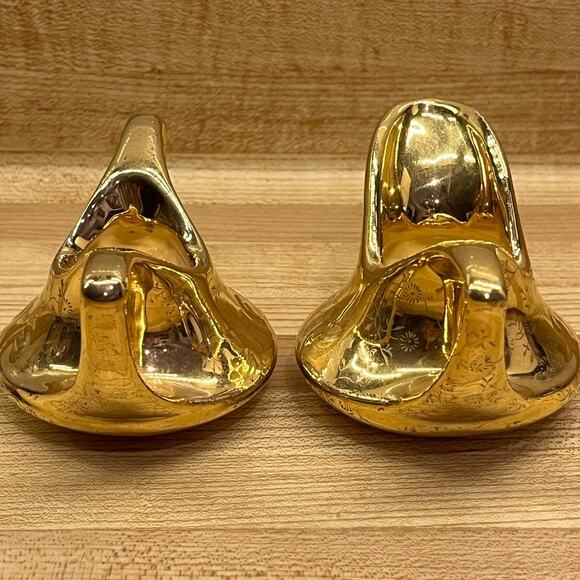 Pearl China Co Creamer Sugar Bowl 22KT Gold Trim Hand Decorated Set - Picture 6 of 11